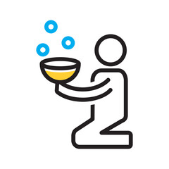 Vector multi color icon for Required