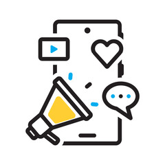 Vector multi color icon for Social media marketing