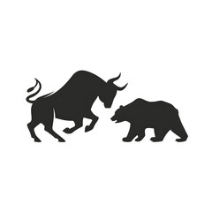 Aggressive financial showdown bull versus bear