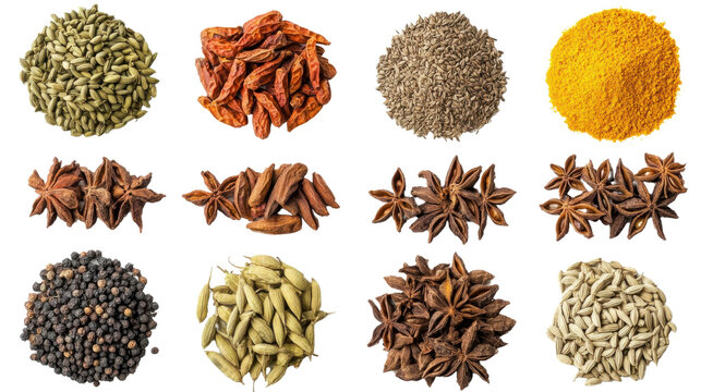 set cumin on white background