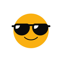 sunglass emoji icon on white background  .svg