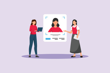 Human Resource Concept. Colored flat vector illustration isolated