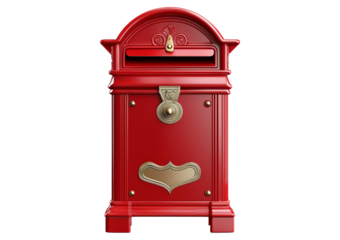 American style mail box isolated on a transparent or white background
