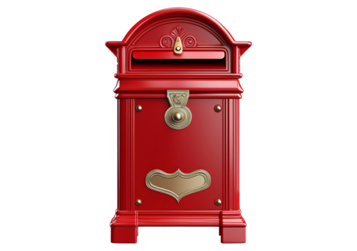 American style mail box isolated on a transparent or white background