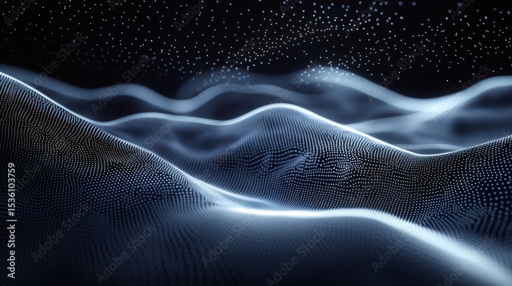 Poster abstract dotted line moving across image with one highlighted node, concept of minimalist goal tracking, sleek design and large side copy space