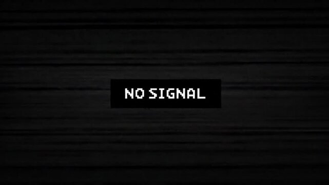A no signal background typically displays a static or distorted image, often with pixelated noise, broken lines, a blank screen, symbolizing the absence of a connection or signal in digital interface