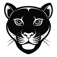 The black panther head with striking white outline shows sharp design and precise detail