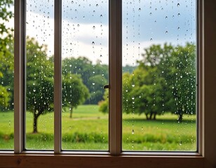 Fototapeta premium Rainy day view from a window