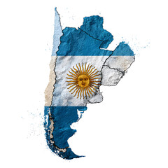 Argentinas flag map fractured texture