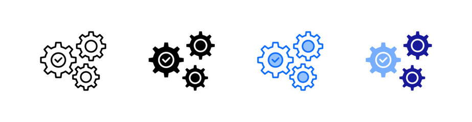 Automation Multiple Style Icon Set Vector 