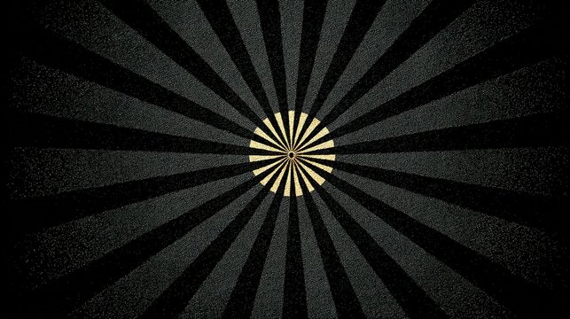 Dark gray rays radiate from a central light circle.