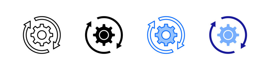 Continuity Multiple Style Icon Set Vector 