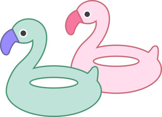 플라밍고 아동 물놀이 튜브 아이콘