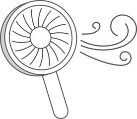 바람표현 포함 손선풍기 아이콘