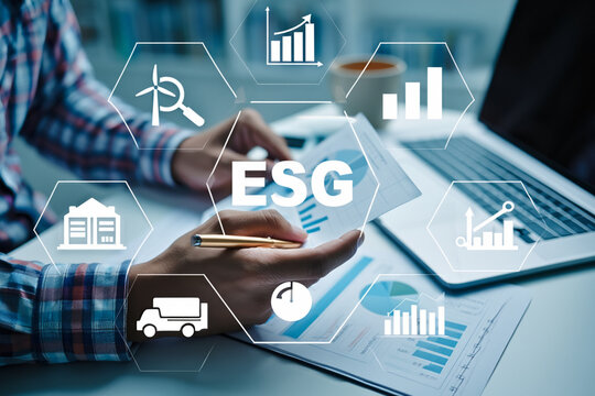 Businessperson Analyzing ESG Investment Data and Reports