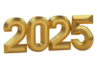 Year 2025 concept 3d isolated on a transparent or white background