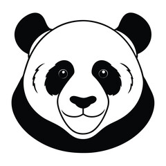 The monochromatic head of a panda shows the animal's simple charm gracefully