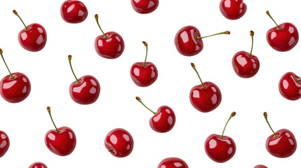 seamless pattern with cherries on white background