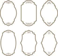 Set of Vintage Decorative Frames: Elegant Labels and Ornate Borders