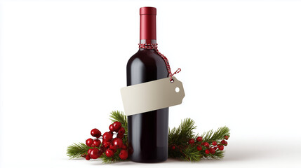 Mockup of Wine Packaging with Christmas Decor