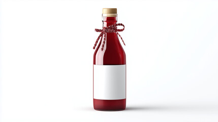 Christmas Gift Bottle Mockup with Red Bow