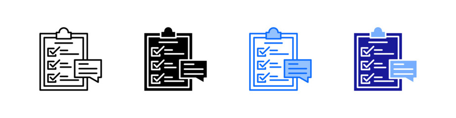 Appraisal Multiple Style Icon Set Vector 