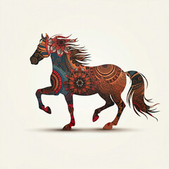 year of the horse, Majestic decorative steed with a flowing mane.