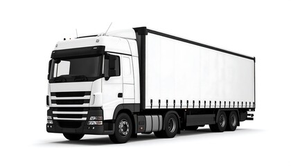 White truck on white background