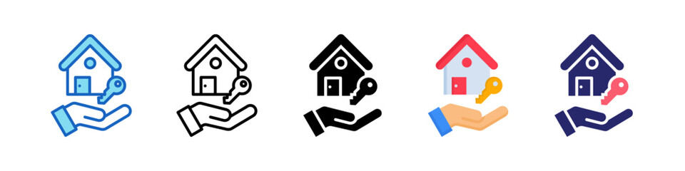Homeownership Multiple Style Icon Set Collection.