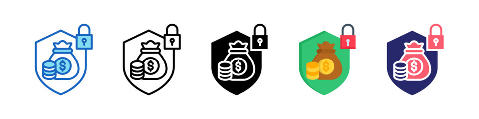 Income Protection Multiple Style Icon Set Collection.