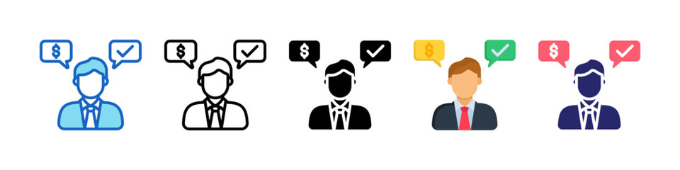 Agent Multiple Style Icon Set Collection.