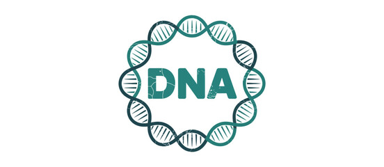 Abstract DNA Double Helix Circular Design Element