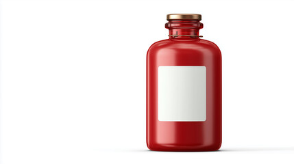 Red Holiday Wine Bottle with Blank Label Mockup