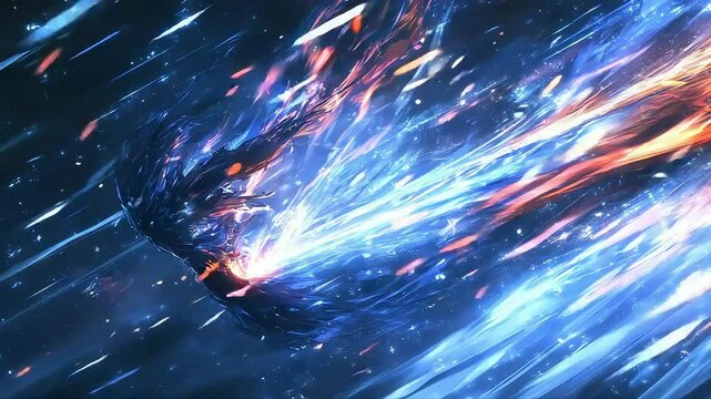 Celestial explosion in space