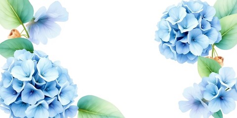 Dusty blue hydrangea bouquet watercolor border Perfect for wedding, baby shower, Mother's Day, birthday, bridal shower invitations,  cards,  floral