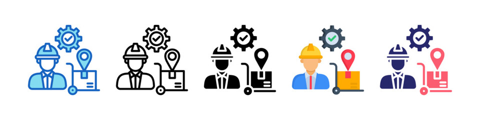 Supplier Multiple Style Icon Set Collection.