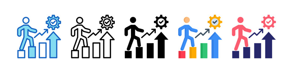 Progress Multiple Style Icon Set Collection.