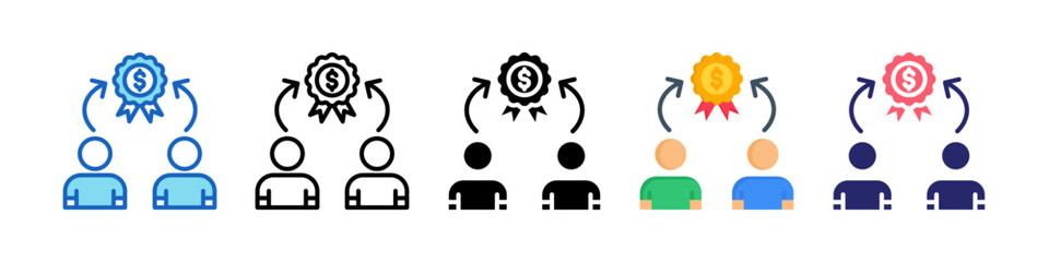 Competitor Multiple Style Icon Set Collection.