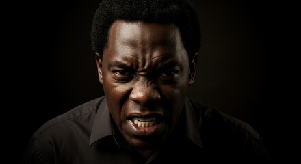 Intense Portrait of an Angry Man