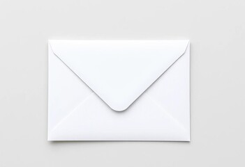 Crisp white envelope, subtly textured, against a light grey backdrop,   business,   office