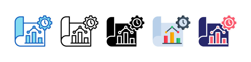 Obraz premium Project Management Multiple Style Icon Set Collection.