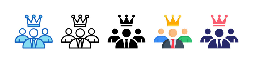 Leadership Role Multiple Style Icon Set Collection.