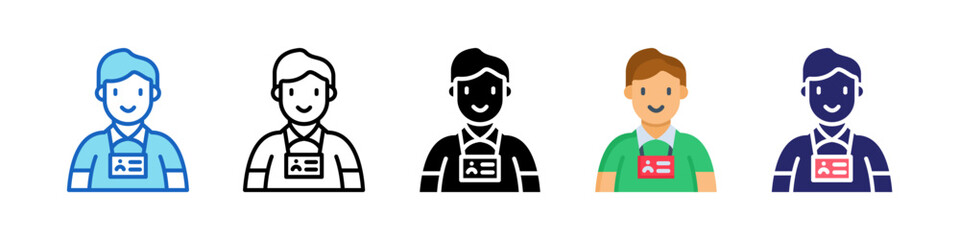 Internship Badge Multiple Style Icon Set Collection.