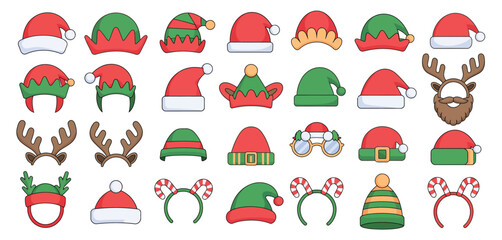 Christmas Hats Elf Hats Reindeer Antlers Holiday Headbands Collection