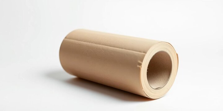 Empty cardboard tube from toilet paper or paper towel roll, isolated on white,  sustainable,  recyclable