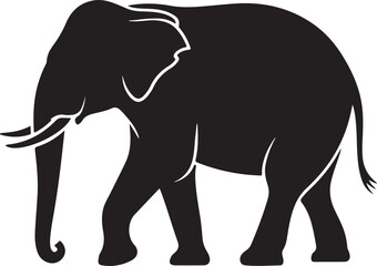 Silhouette of animals in the savannah. African landscape scene. Vector horizontal seamless tropical background with elephants, giraffes and lion. Black isolated silhouette