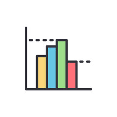 Colorful Bar Chart Icon Representing Financial Data Analysis