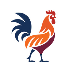 colorful abstract rooster illustration icon logo