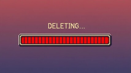 Deleting Progress Bar - Red Loading Animation - Powered by Adobe