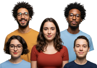 Happy Multiethnic Group Diverse Young Team Portrait Together